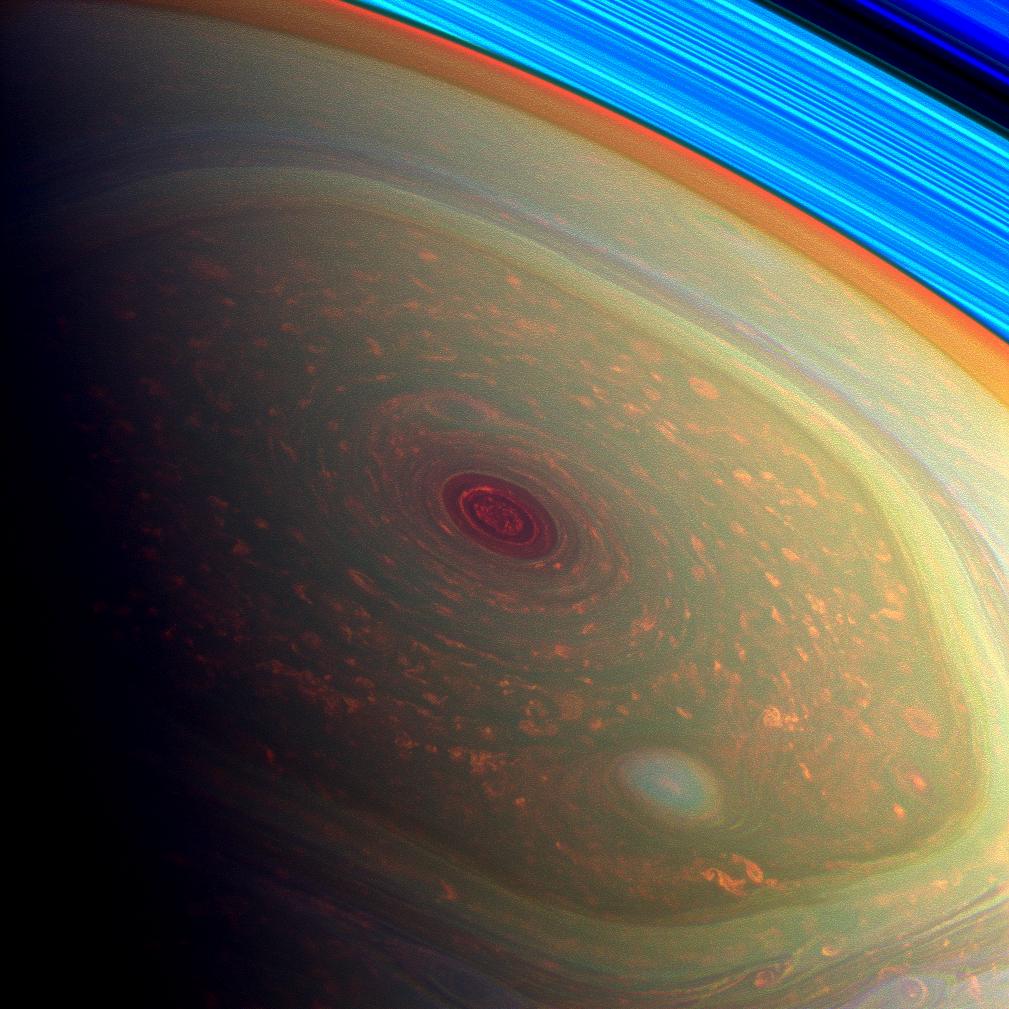 Saturn's Swirling Cloudscape